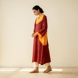 Pitaara Hand Embroidered Modal Kurta - True Red