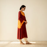 Pitaara Hand Embroidered Modal Kurta - True Red