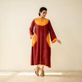 Pitaara Hand Embroidered Modal Kurta - True Red