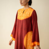 Pitaara Hand Embroidered Modal Kurta - True Red