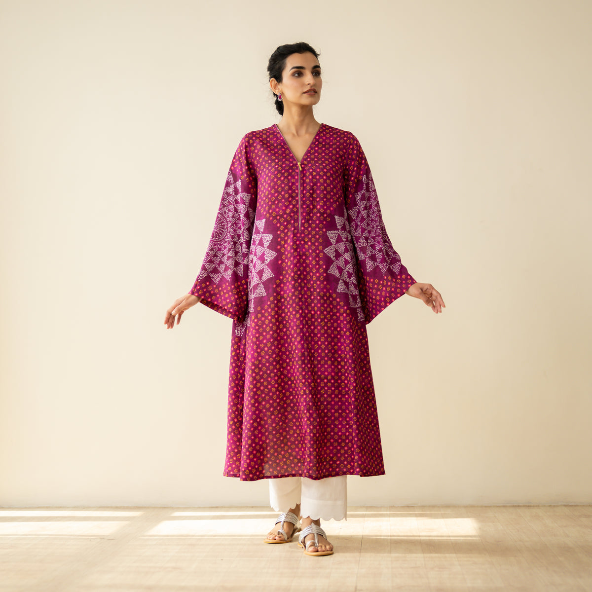 Kritika Statement Modal Kurta - Berry Red
