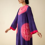 Pitaara Hand Embroidered Modal Kurta - Violet