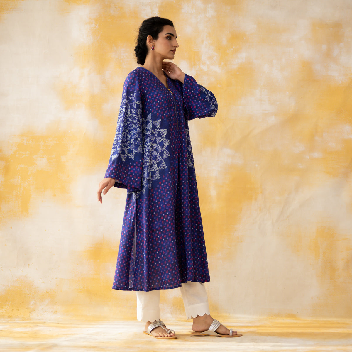 Kritika Statement Modal Kurta - Ink Blue