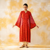 Kritika Statement Modal Kurta - Tomato Red