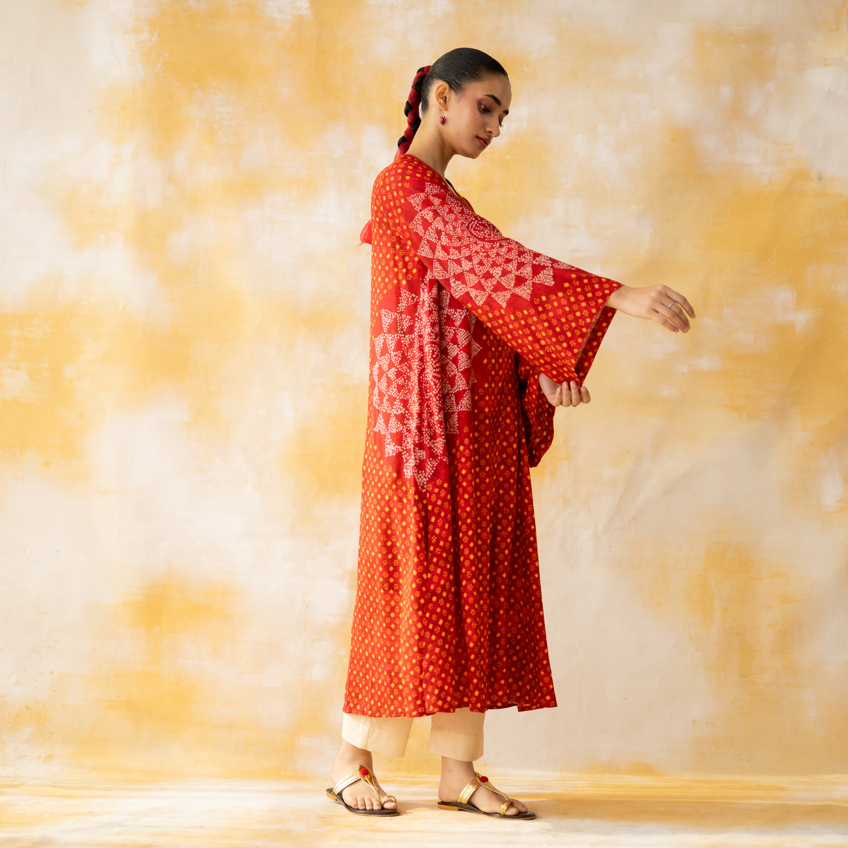 Kritika Statement Modal Kurta - Tomato Red