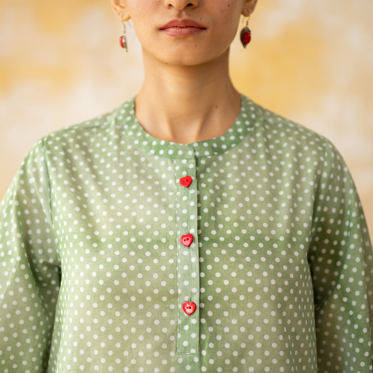 Chameli Mulmul Cotton Farshi Set - Pista