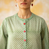 Chameli Mulmul Cotton Farshi Set - Pista