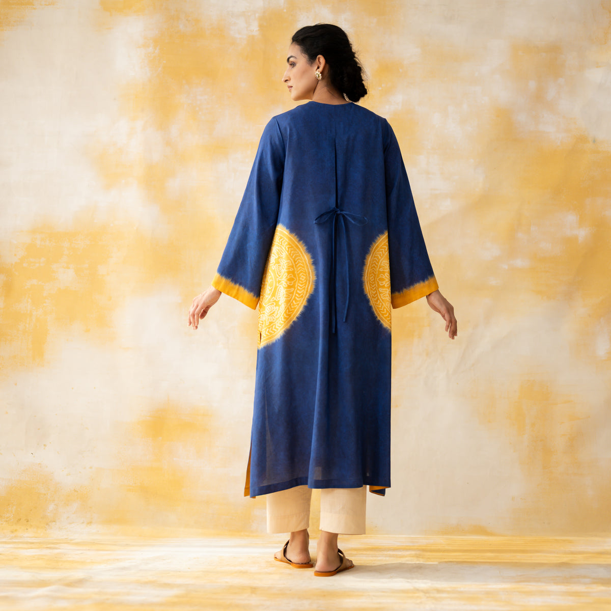Pitaara Hand Embroidered Modal Kurta - Royal Blue