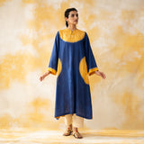 Pitaara Hand Embroidered Modal Kurta - Royal Blue