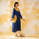 Pitaara Hand Embroidered Modal Kurta - Royal Blue