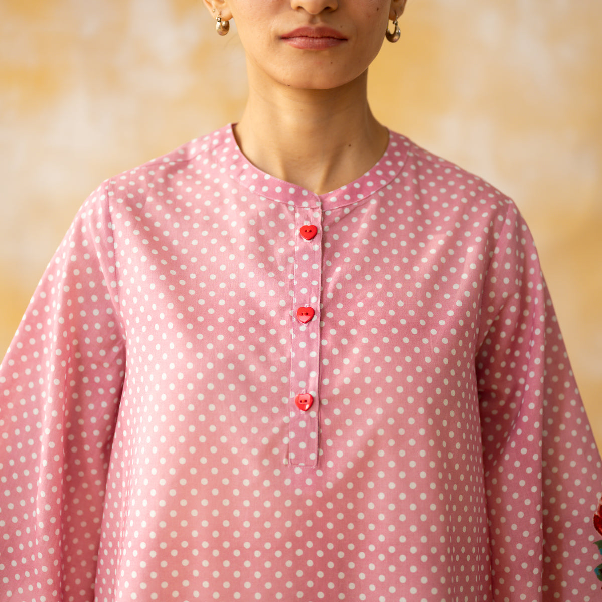 Chameli Mulmul Cotton Farshi Set - Pastel Pink