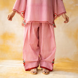 Chameli Mulmul Cotton Farshi Set - Pastel Pink