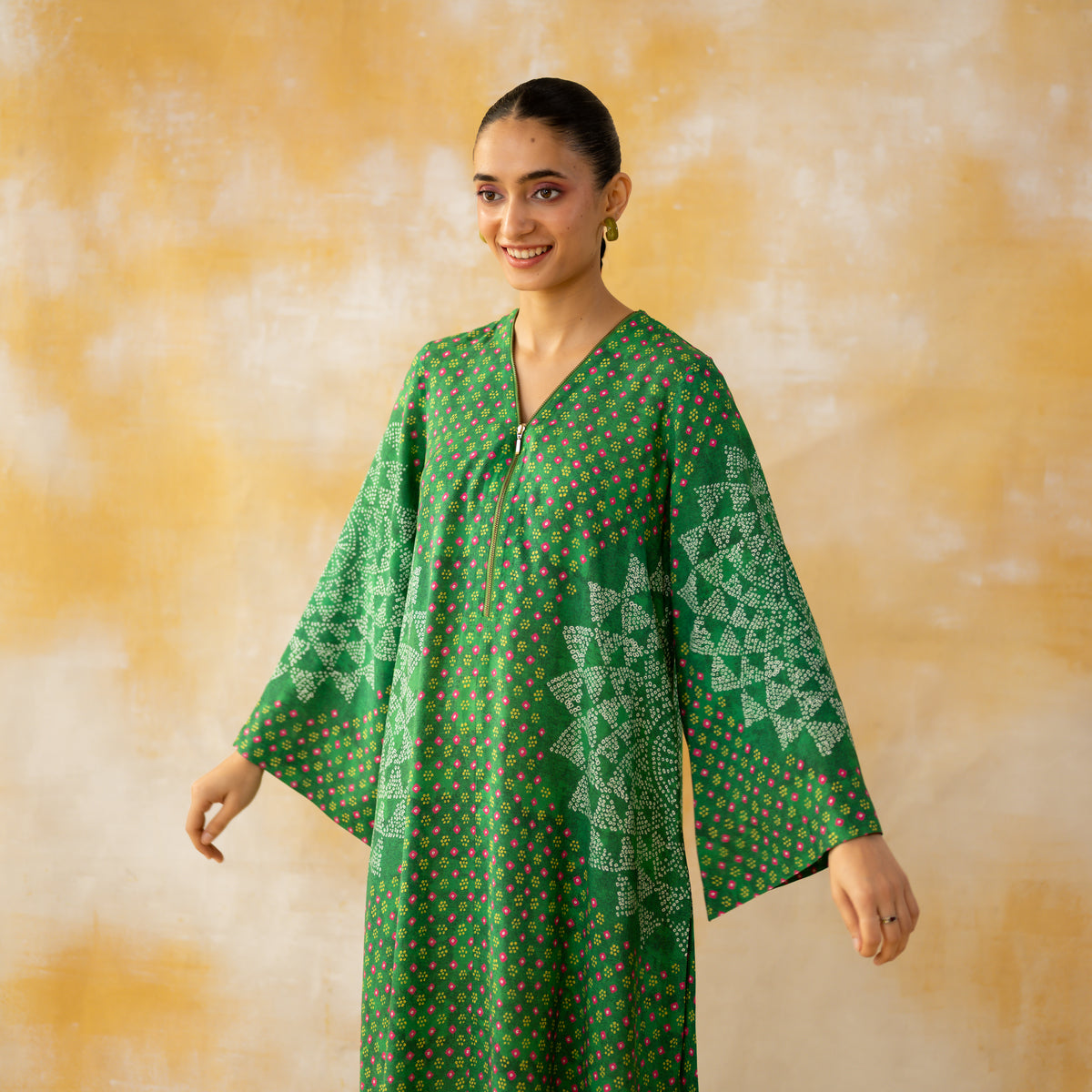 Kritika Statement Modal Kurta - Kaccha Green
