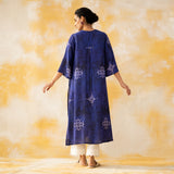 Noora Hand Embroidered Modal Kurta - Ink Blue