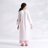 Anaar Patchwork Cotton Kurta Set - Fuchsia