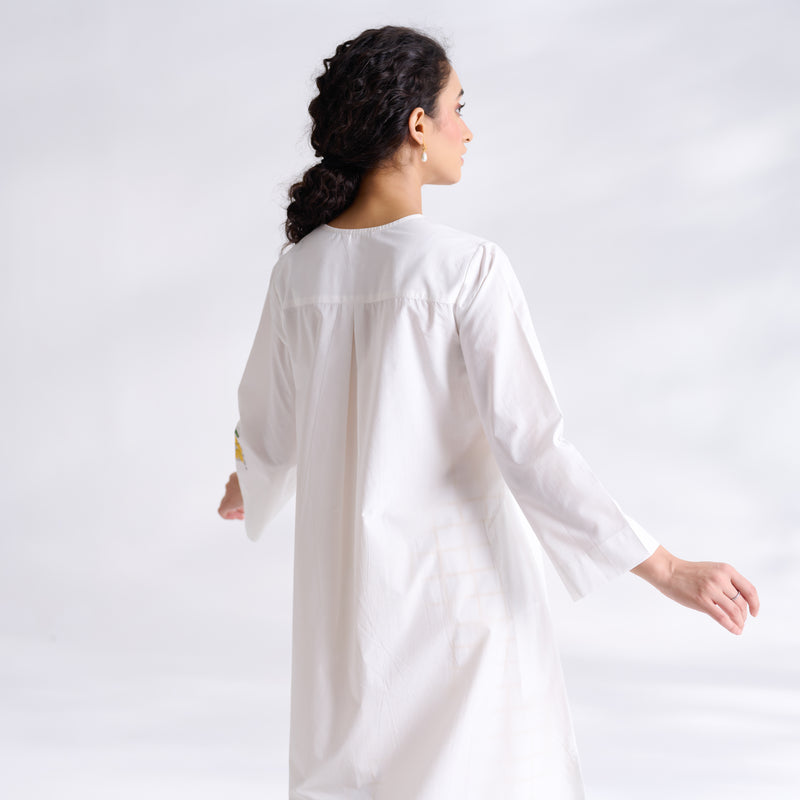 Anaar Patchwork Cotton Kurta Set - Yellow