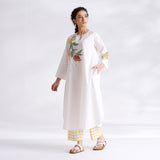 Anaar Patchwork Cotton Kurta Set - Yellow