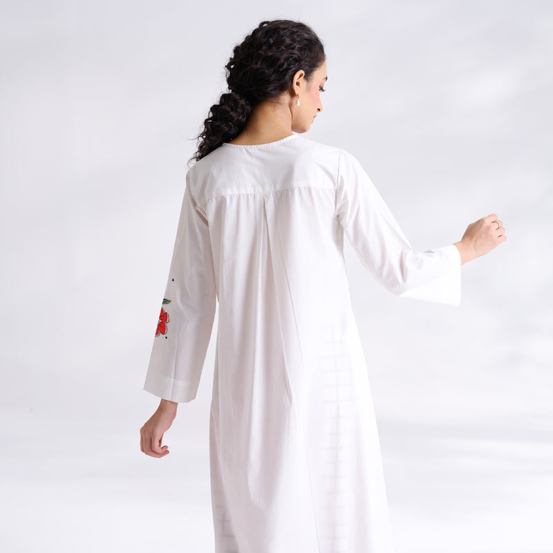 Anaar Patchwork Cotton Kurta Set - Red