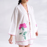 Petals on Cloud Embroidered Co-ord Set - Pink