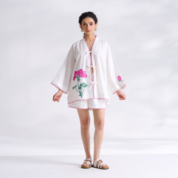 Petals on Cloud Embroidered Co-ord Set - Pink
