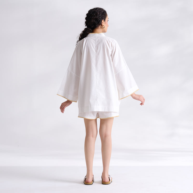 Petals on Cloud Embroidered Co-ord Set - Yellow