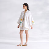 Petals on Cloud Embroidered Co-ord Set - Yellow