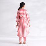 Wildflower Embroidered Cotton Kurta Set - Coral