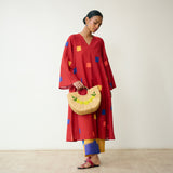 Ludo Pure Slub Cotton Kurta Set - Red