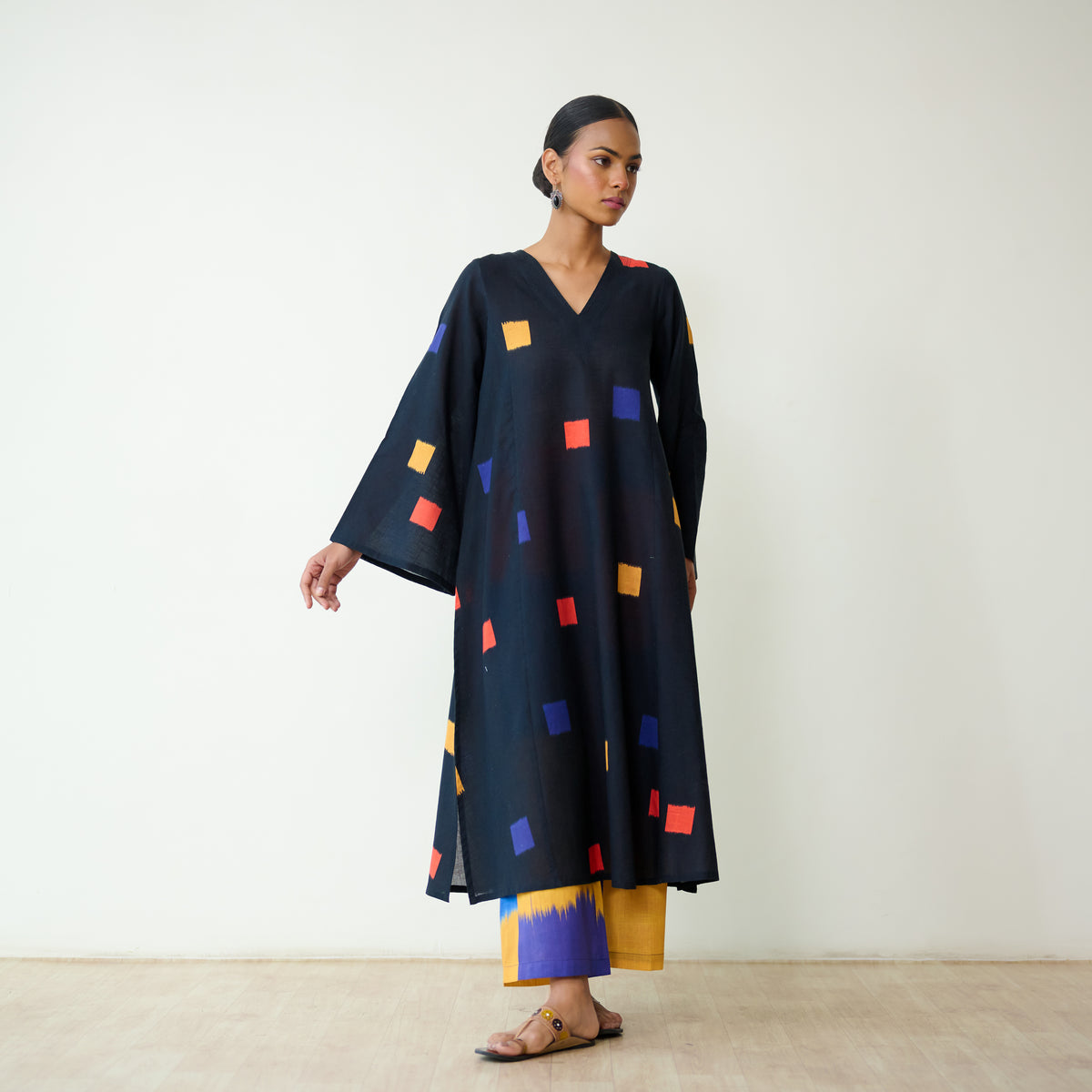 Ludo Pure Slub Cotton Kurta Set - Black