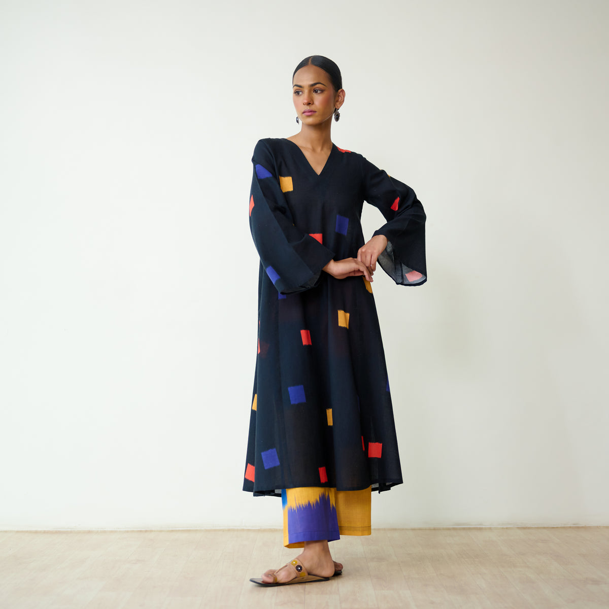 Ludo Pure Slub Cotton Kurta Set - Black