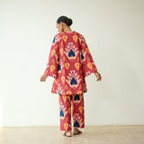 Paan Hand Embroidered Slub Cotton Coord Set - Multicolour