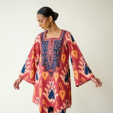 Paan Hand Embroidered Slub Cotton Coord Set - Multicolour