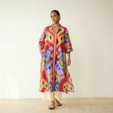 Maheeka Slub Cotton Kurta - Ocean Blue