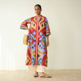 Maheeka Slub Cotton Kurta - Ocean Blue