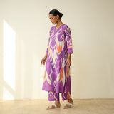 Maayra Slub Cotton Kurta Set - Purple