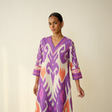 Maayra Slub Cotton Kurta Set - Purple