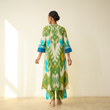 Maayra Slub Cotton Kurta Set - Parrot Green