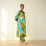 Maayra Slub Cotton Kurta Set - Parrot Green