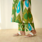 Maayra Slub Cotton Kurta Set - Parrot Green