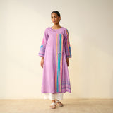 Tie Me Up Overlap Slub Cotton Kurta - Dusty Pink