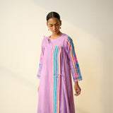Tie Me Up Overlap Slub Cotton Kurta - Dusty Pink