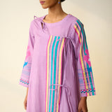Tie Me Up Overlap Slub Cotton Kurta - Dusty Pink