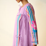 Tie Me Up Overlap Slub Cotton Kurta - Dusty Pink
