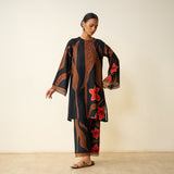 June Slub Cotton Coord Set - Black