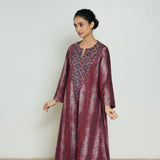 Lumora Hand Embroidered Woollen Kurta - Brick Red