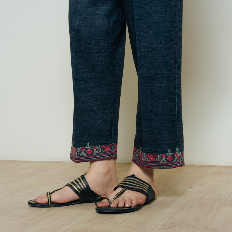 Kashmira Woollen Coord Set - Charcoal