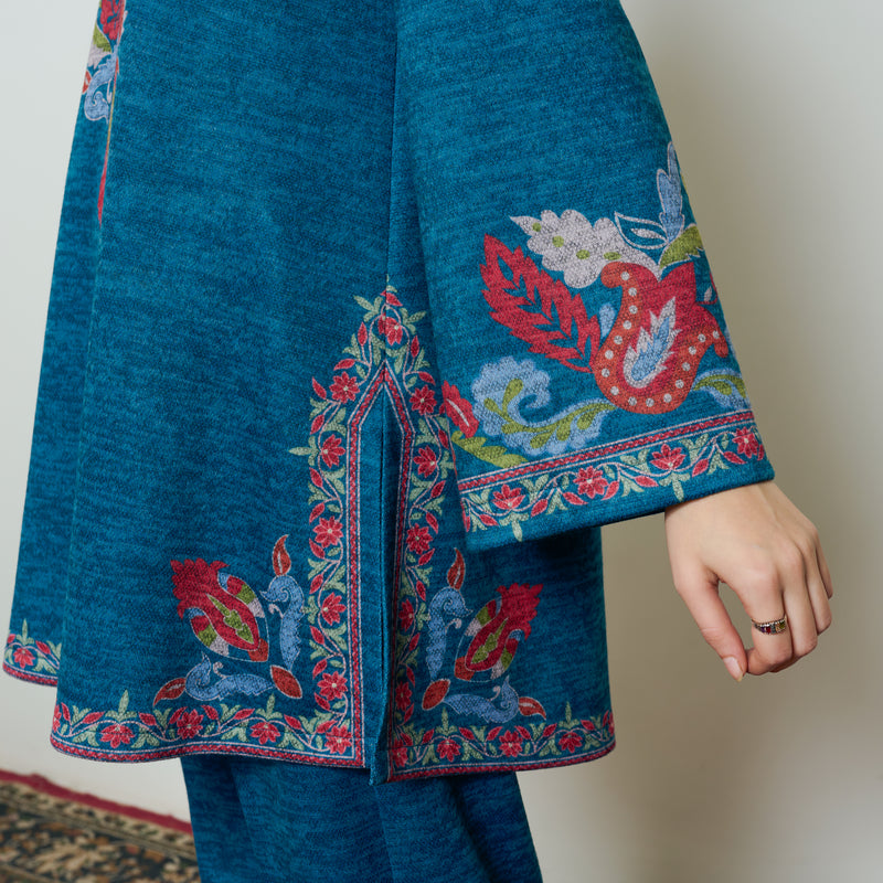 Kashmira Woollen Kurta - Transformative Teal