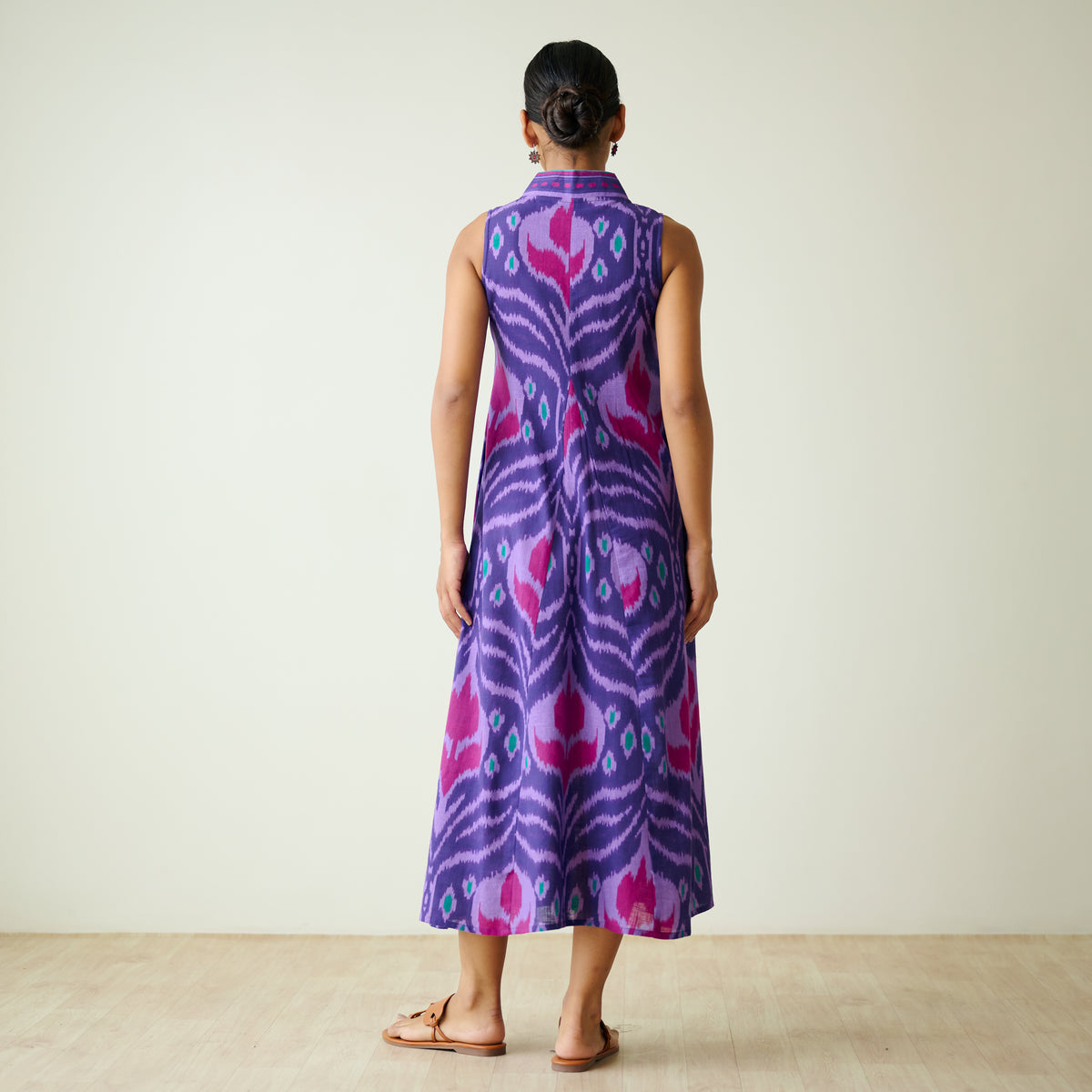 Amara Slub Cotton Sleeveless Dress - Violet