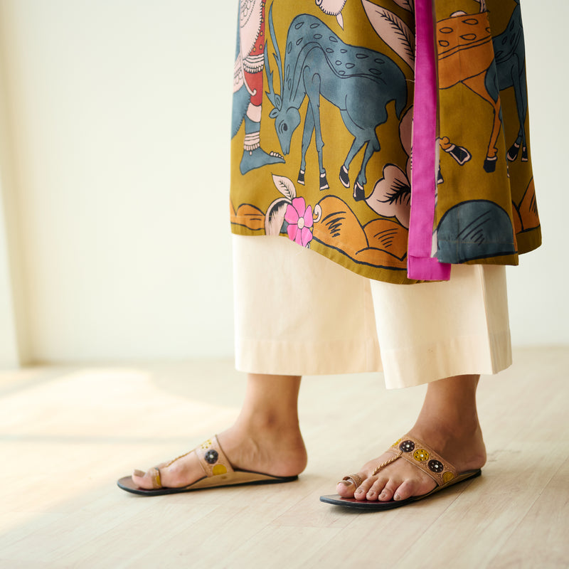 Chitra Modal Satin Kurta - Mustard