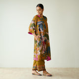 Chitra Modal Satin Kurta Set - Mustard